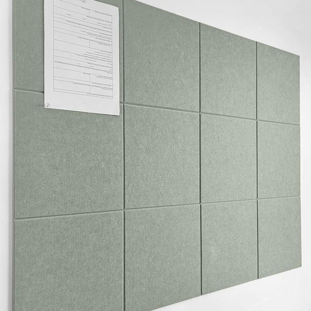 DECORITA Large Cork Board Alternative - 47"x35" 12 Pack Felt Wall Tiles with Safe Removable Adhesive Tabs, Cork Boards for Walls Pin Board Tack Board Cork Board 48 x 36 for Home Office - Sage