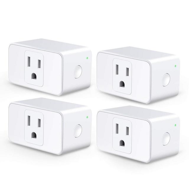 Meross WiFi Smart Plug Mini, Alexa and Google Voice Control, App Remote Control, Timer, Occupies Only One Socket, No Hub Needed, 16A, FCC and ETL Complied (Smart Plug - 4 Pack)