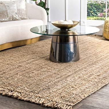 nuLOOM Natura Collection Chunky Loop Jute Rug, 5' x 7' 6", Natural