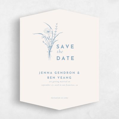 Blue Diamond Wedding Save the Date - Prins Portrait