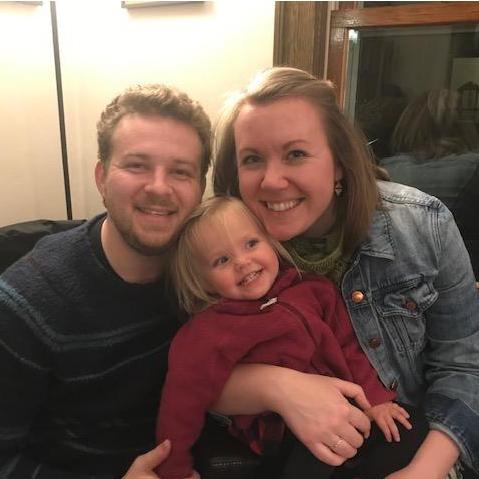 With our niece Abby -- at the home of dear friends Joel and Ryan