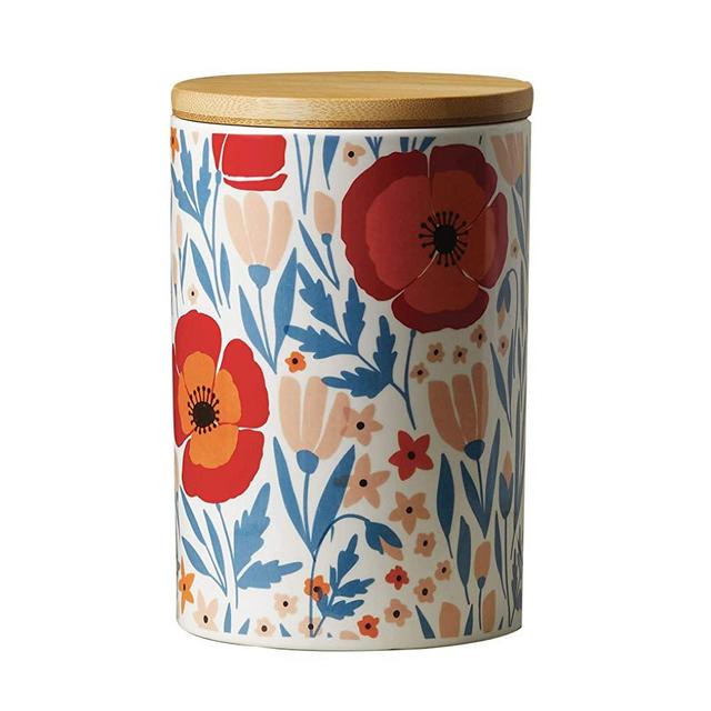 Latter-Day Home Floral Kitchen Canister - Canister Kitchen - Kitchen Accessories - Kitchen Decorations - Canisters for Kitchen Counter - Flour and Sugar Containers, 4.25'’x 4.25’’x 6.5''