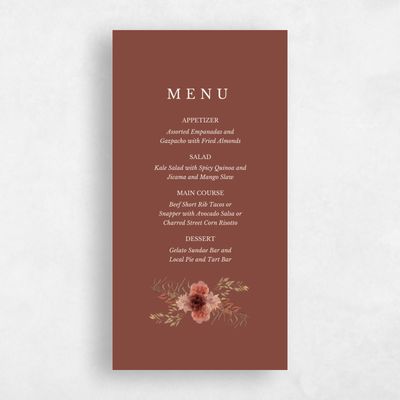Brown Wedding Menu - Monahan