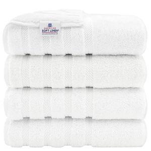 4 Piece Bath Towel Set, White