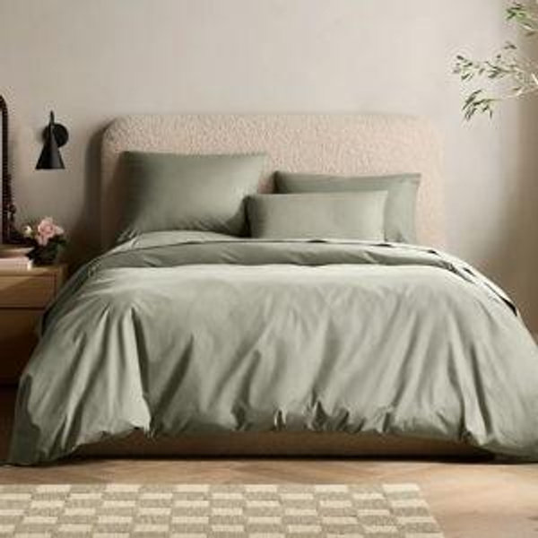 Organic Crisp Percale Duvet Cover Set - King/Cal King