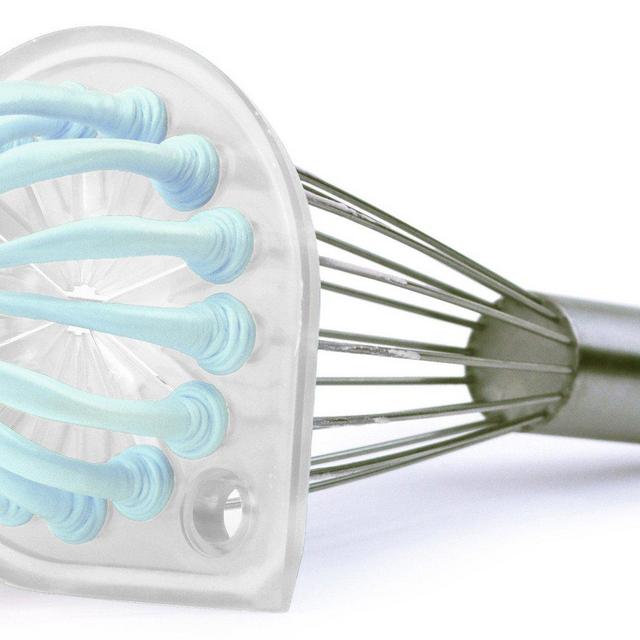 Whisk Wiper - Wipe a Whisk Easily - Multipurpose Kitchen Tool, Made In USA - Includes 11" Stainless-Steel Whisk (Color: Clear)