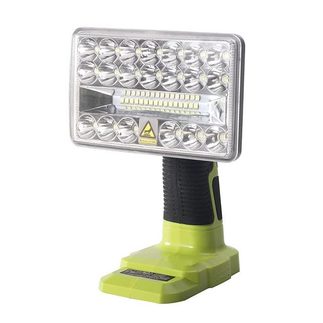 Cordless LED Work Light for Ryobi 18-Volt ONE + Lithium Ion NiCd NiMh Batteries P108, YEX-BUR 18W 2000LM Power LED Spotlight Handheld Flashlight Portable Jobsite Light with 110 Degree Pivoting Head