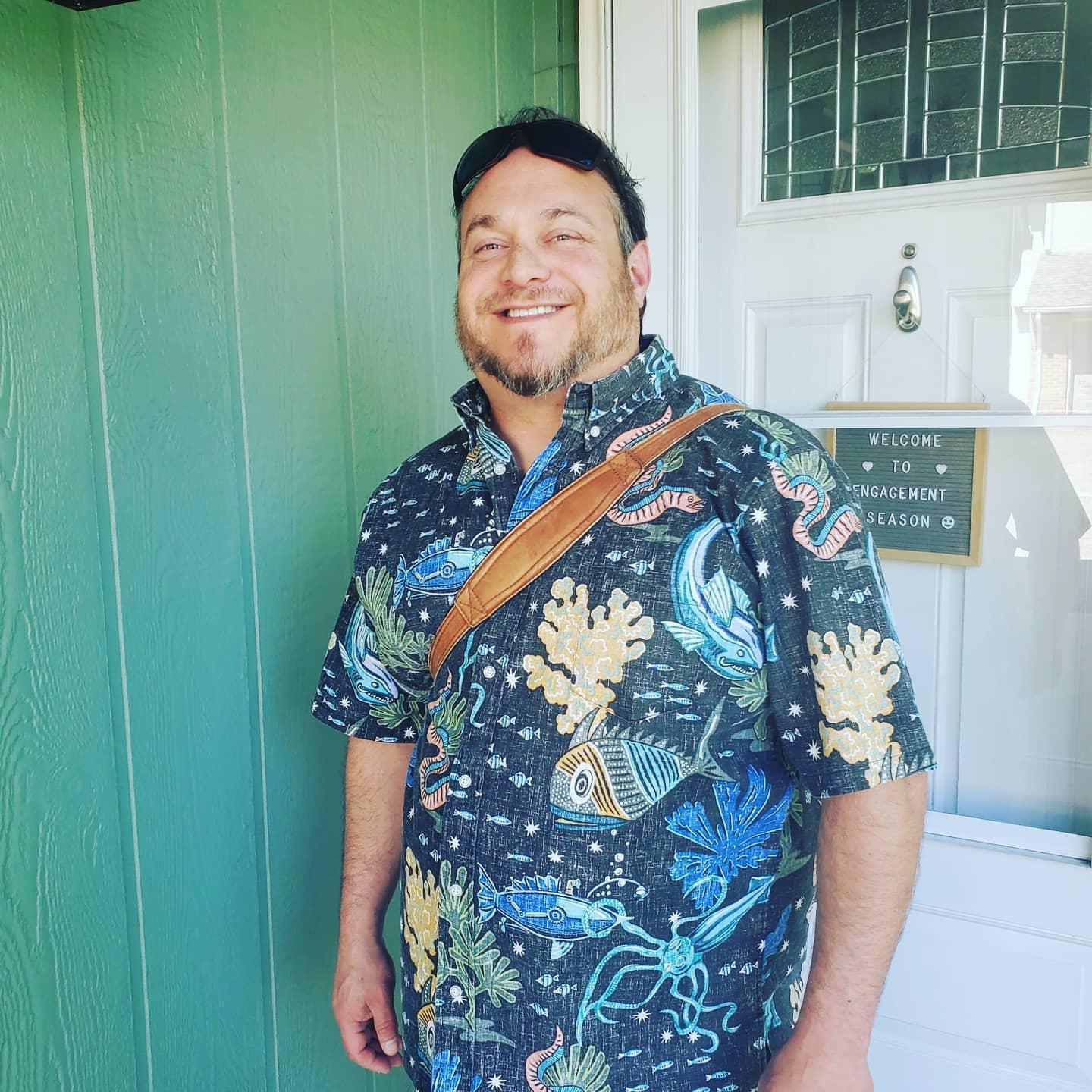 Randall's first day of 18th grade!  He started school working remotely due to COVID-19, and was so excited to be back in person he BEGGED Samantha to take his picture!