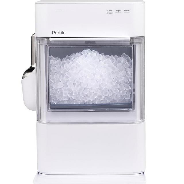 GE Profile Opal 2.0 Ultra Nugget Ice Maker with Scale Inhibiting Filter, Scoop Included, 38 lbs in 24 Hours, Pellet Ice Machine with WiFi & Smart Connected, Stone White