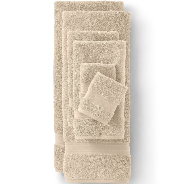 Lands' End Premium Supima Cotton 6-Piece Bath Towel Set - Dark Sand