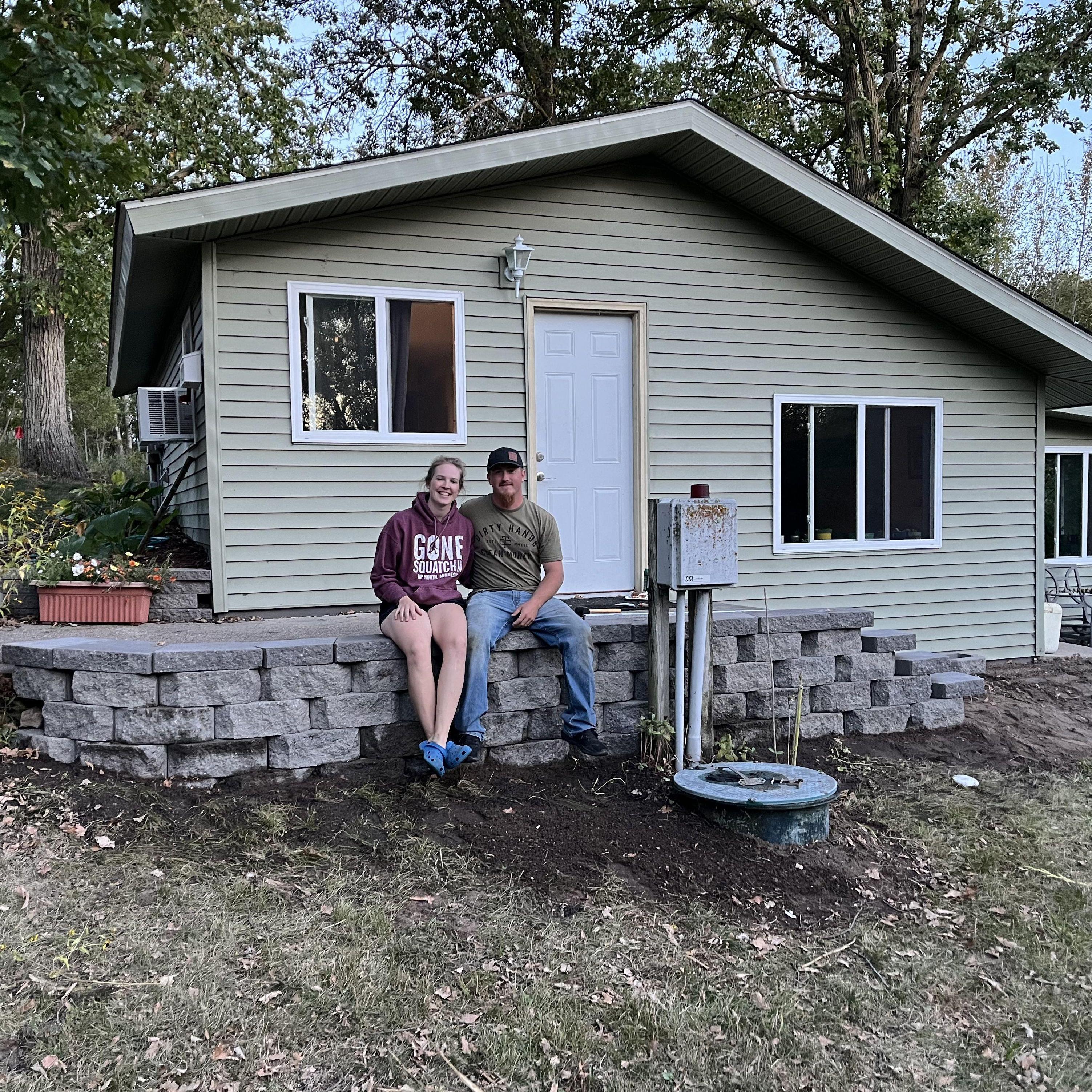 2 weeks into seeing each other we spent the whole weekend doing outdoor projects, a new retaining wall and tore out the old deck.