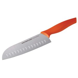 Meyer - Rachael Ray Cutlery 7-Inch Japanese Stainless Steel Santoku Knife with Orange Handle and Sheath