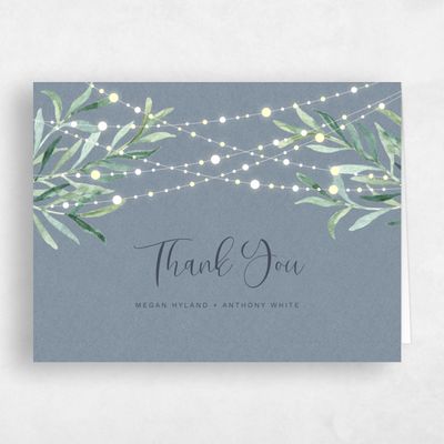 Slate, Blue Wedding Thank You - Saranac Lights
