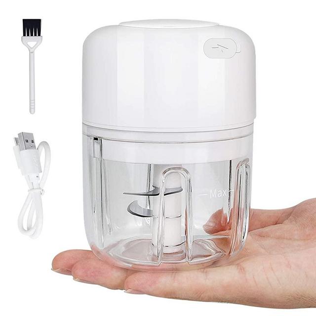 FUHUIM Mini Electric Garlic Chopper, Fits for Cutter Vegetables/Meat Grinder/Garlic Chooper/Fruits Masher/Salad Grinder, Great Kitchen Blender Gadgets(250ML)