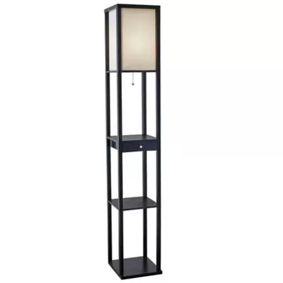 Adesso® Etagere Floor Lamp with Drawer