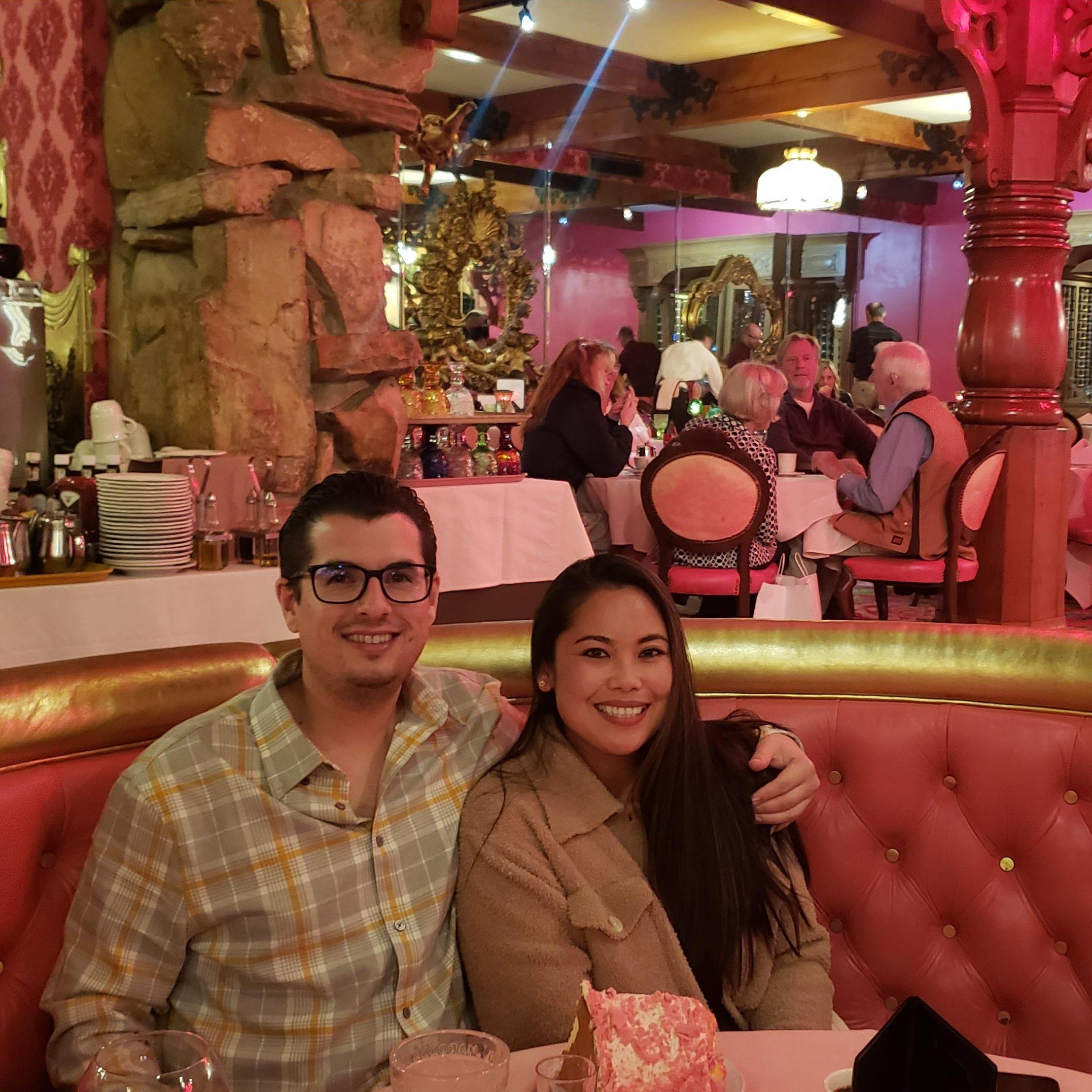 Us celebrating Michael's birthday at  Madonna Inn, San Luis Obispo, CA