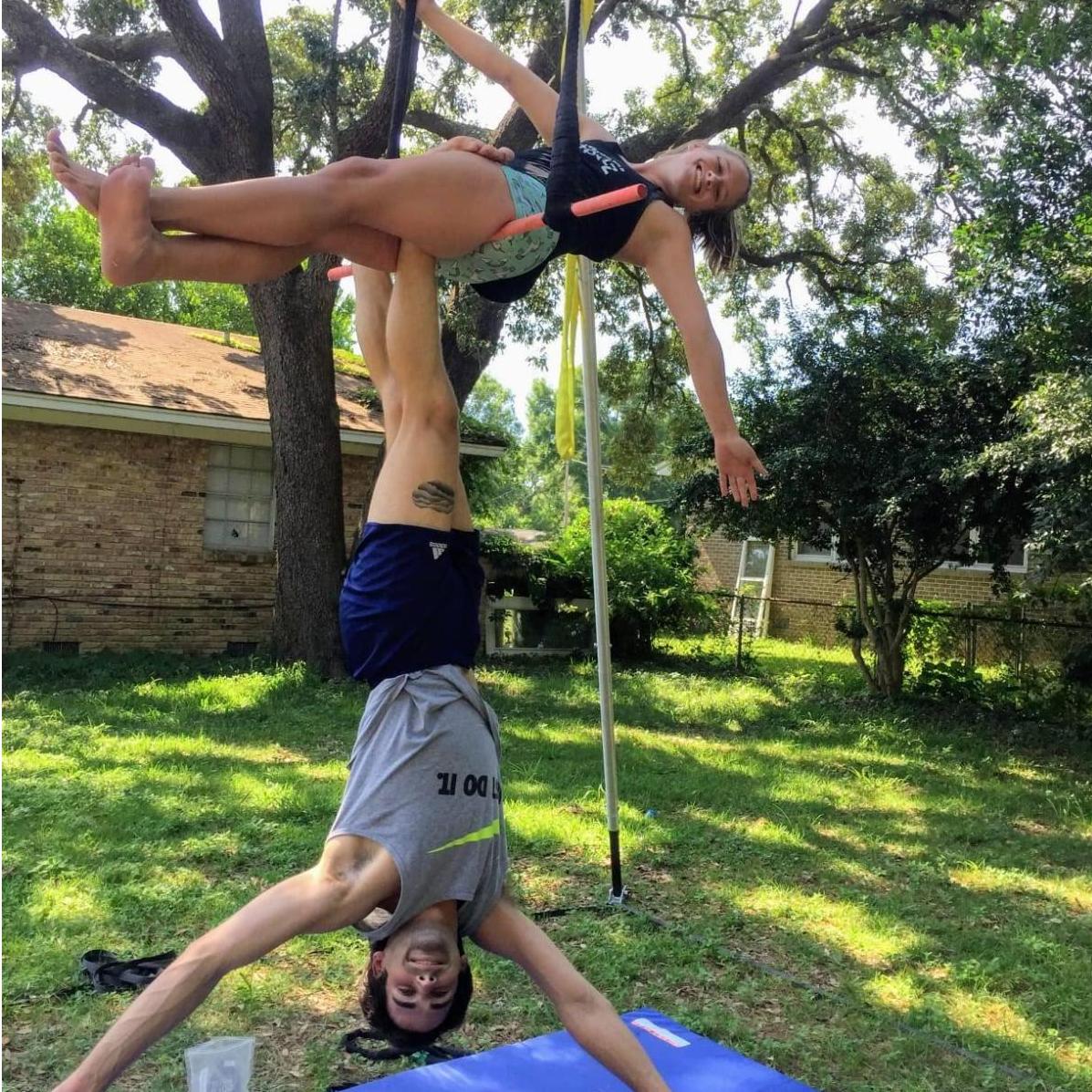 Backyard trapeze!