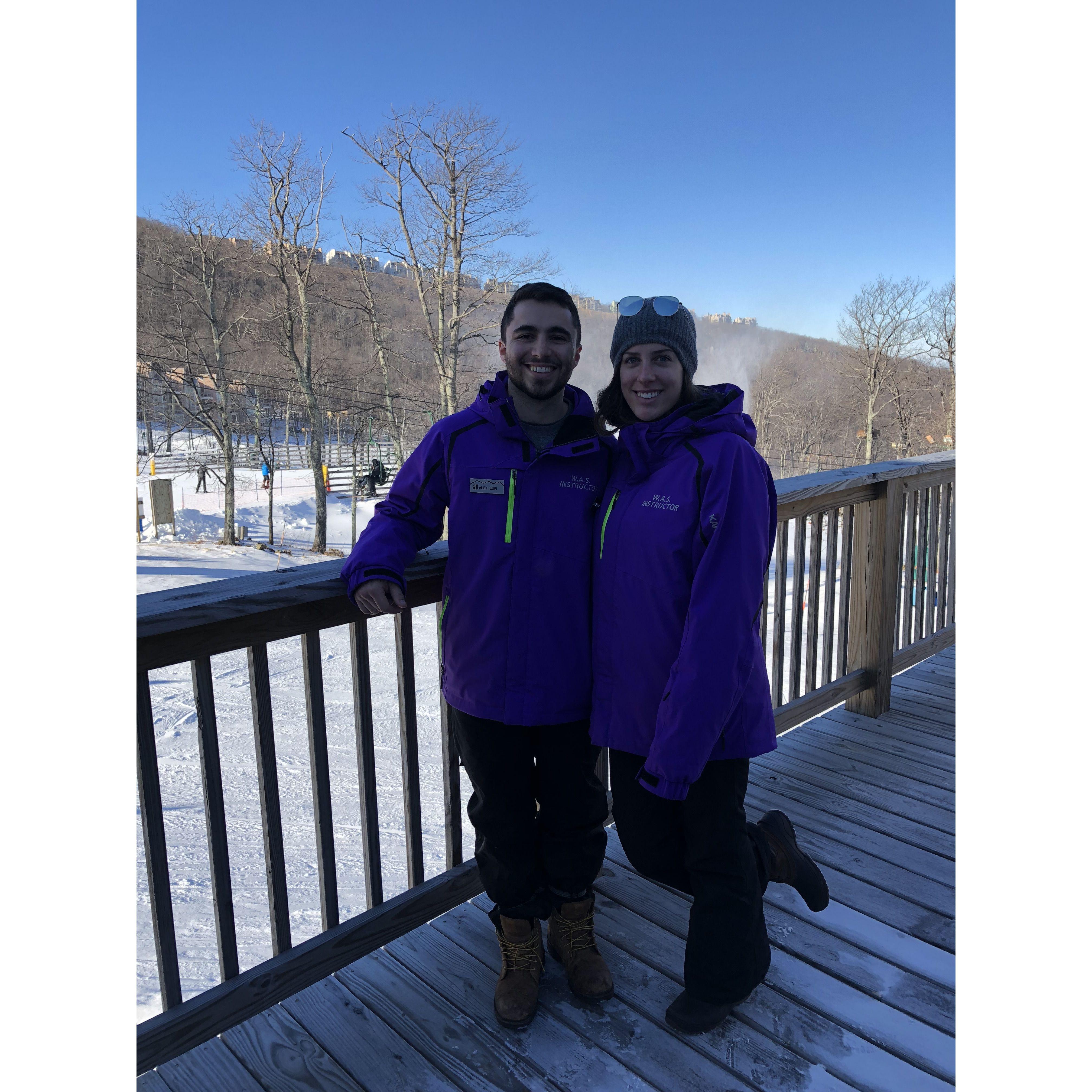 Working together as adaptive skiing instructors at Wintergreen, February 2018