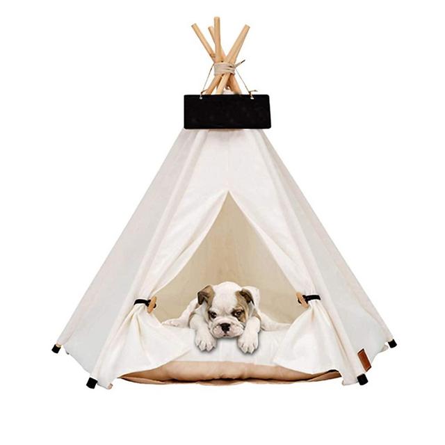 JOUDOO Pet Teepee Tent for Small Dogs or Cats Portable Puppy Sweet Bed Washable Dog or Cat Houses with Cushion