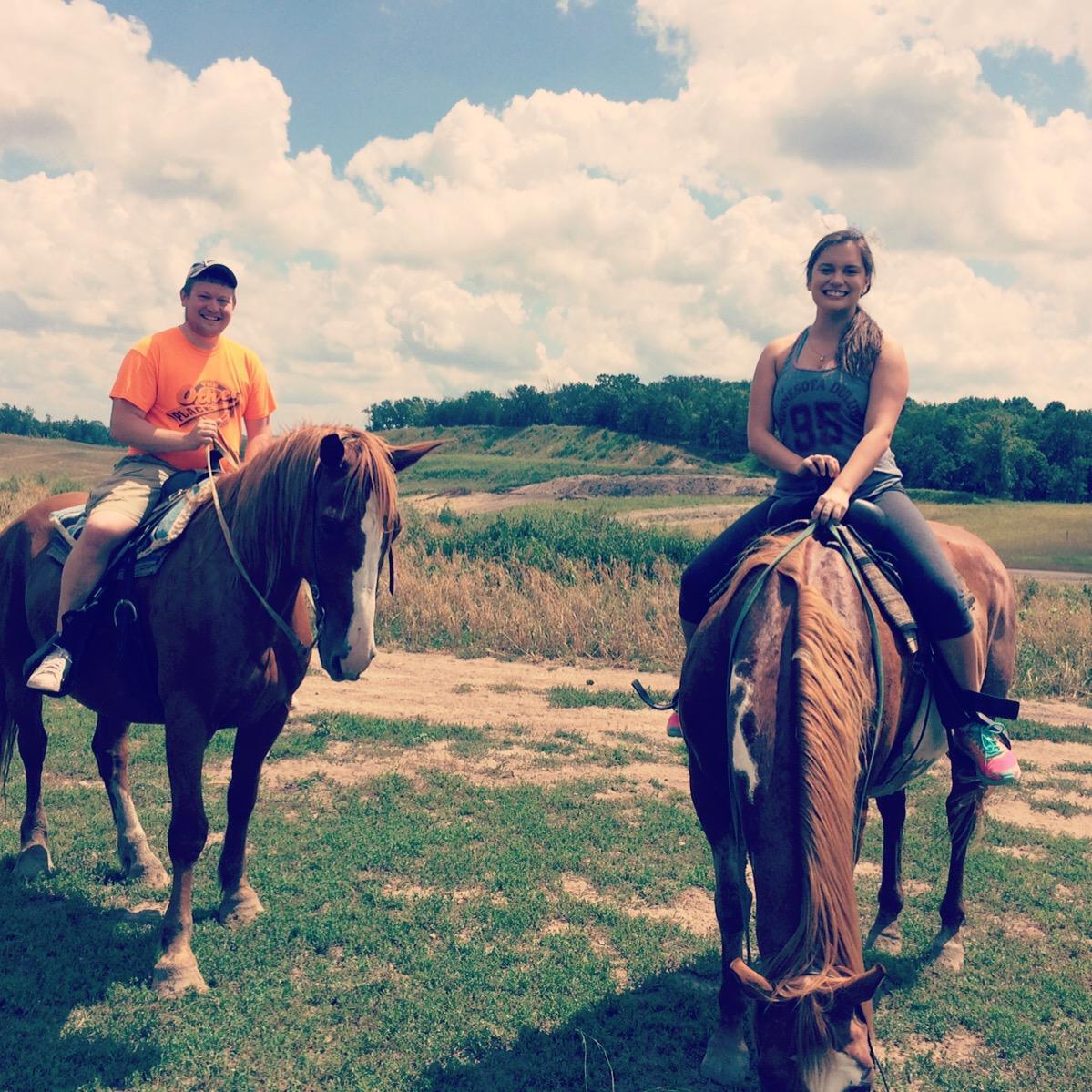 First horseback riding date! Dave definitely did not like the trot!