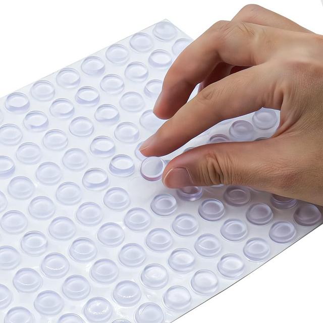COVERCORNER Super High Viscosity Cabinet Door Bumpers -250 pcs 1/2”Diameter Clear Adhesive Pads New PU Material Glass Hardware Bumpers for Drawers, Glass Tops, Small Furniture(250pcs)