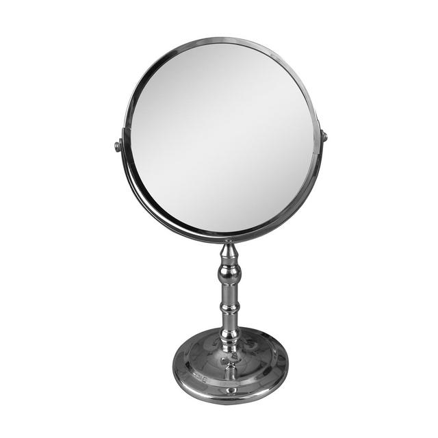 Katherine Freestanding Bath Magnifying Makeup Mirror Light Silver 13" - Elegant Home Fashions