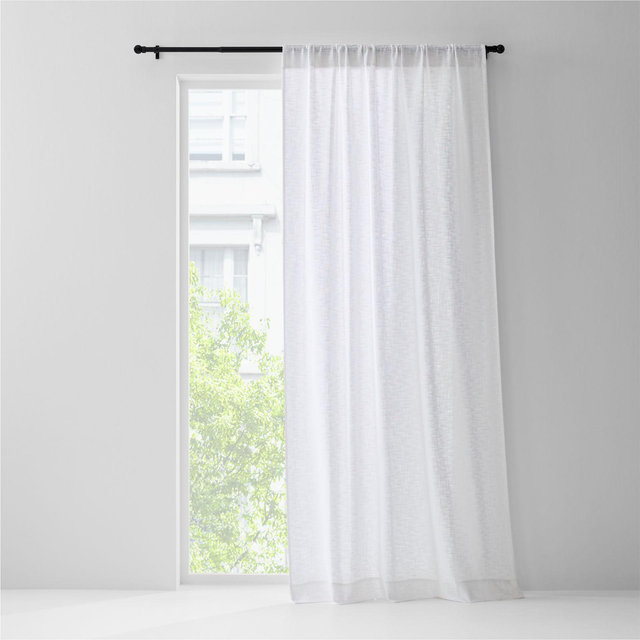 Lindstrom Crisp White Organic Cotton Sheer Window Curtain Panel 52"x96"
