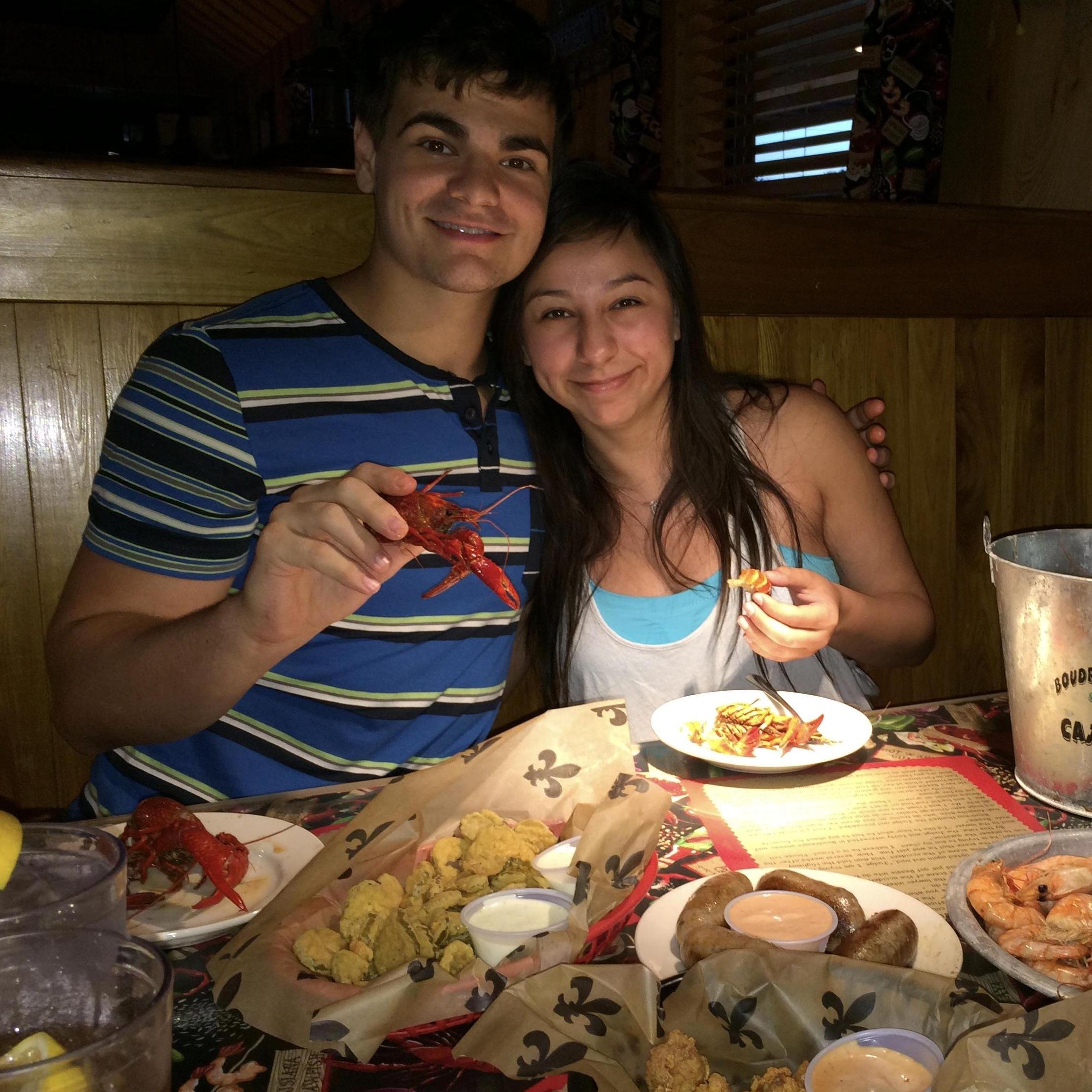 Michelle's first trip to LA stopped by B&T restaurant for crawfish and alligator bites!