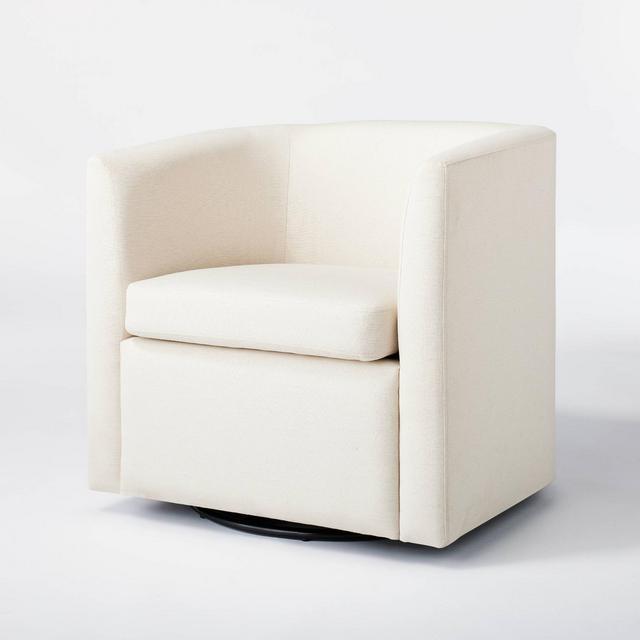 Vernon Upholstered Barrel Swivel Accent Chair Natural Linen - Threshold™ designed with Studio McGee