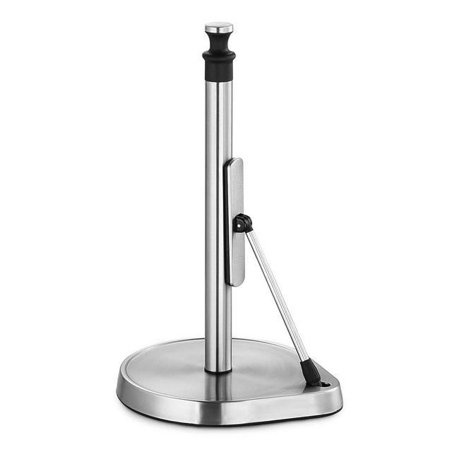 Lucalda Paper Towel Holder Countertop- Easy to Tear Paper Towel Holder Stand Stainless Steel Paper Towel Holder Fit Most Size Paper Roll- Kitchen Paper Towel Rack with Adjustable Tension Arm