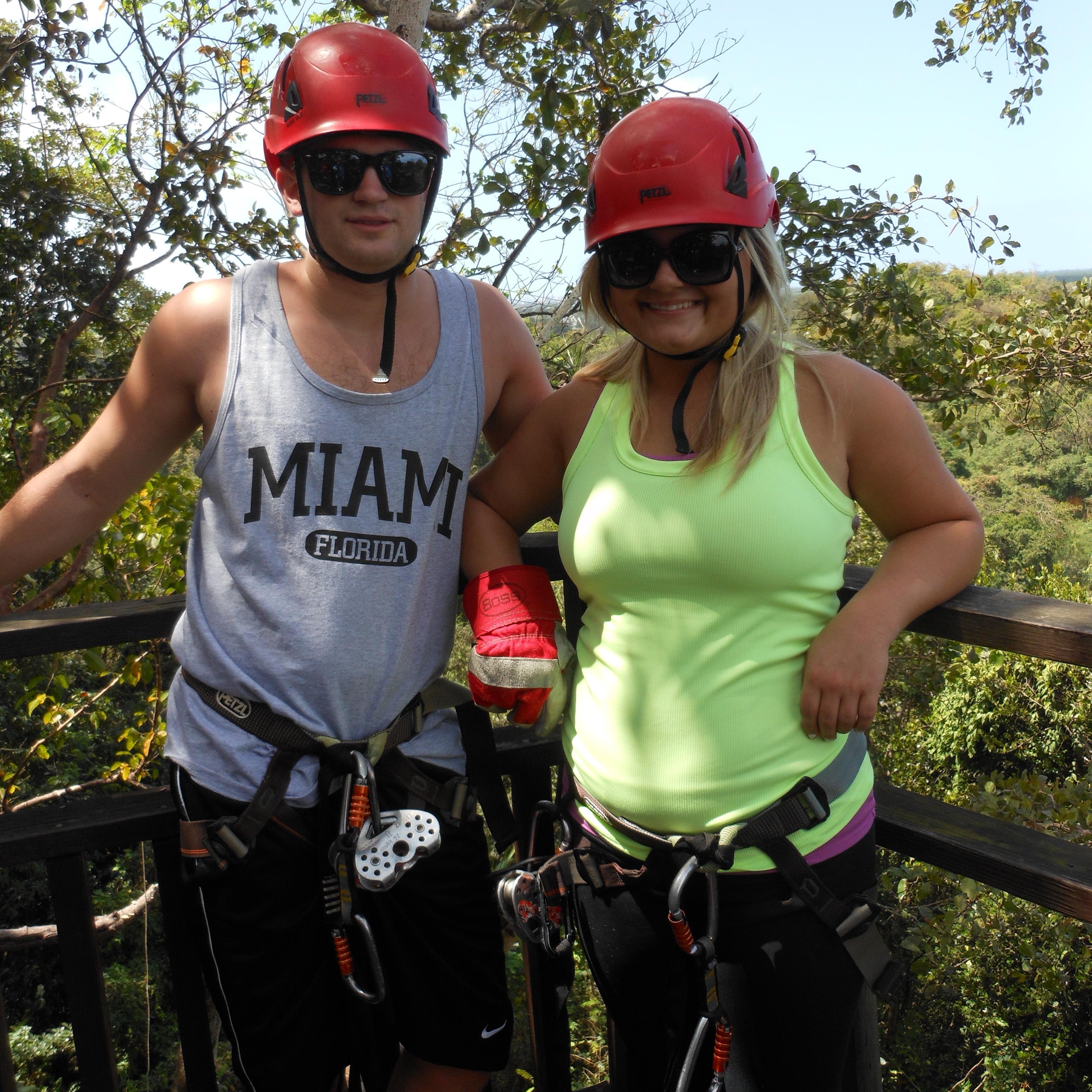 Ziplining in Puerto Rico on Grimshaw Family Vacation, 2013