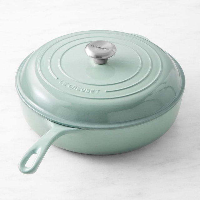 Le Creuset Signature Enameled Cast Iron Deep Sauté Pan, 4 1/2-Qt., Sea Salt