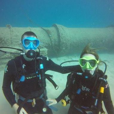 Eric's first diving experience on Oahu! Turns out Kat is a more efficient diver (human).