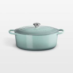 Le Creuset Signature 8-Qt. Thyme Enameled Cast Iron Oval Dutch Oven + Reviews | Crate & Barrel