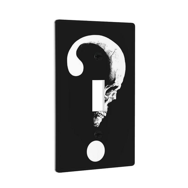 KEVNHSRT Skull question Mark Death Light Switch Wall Plate 1-Gang Outlet Electrical Cover Plates for Decorator