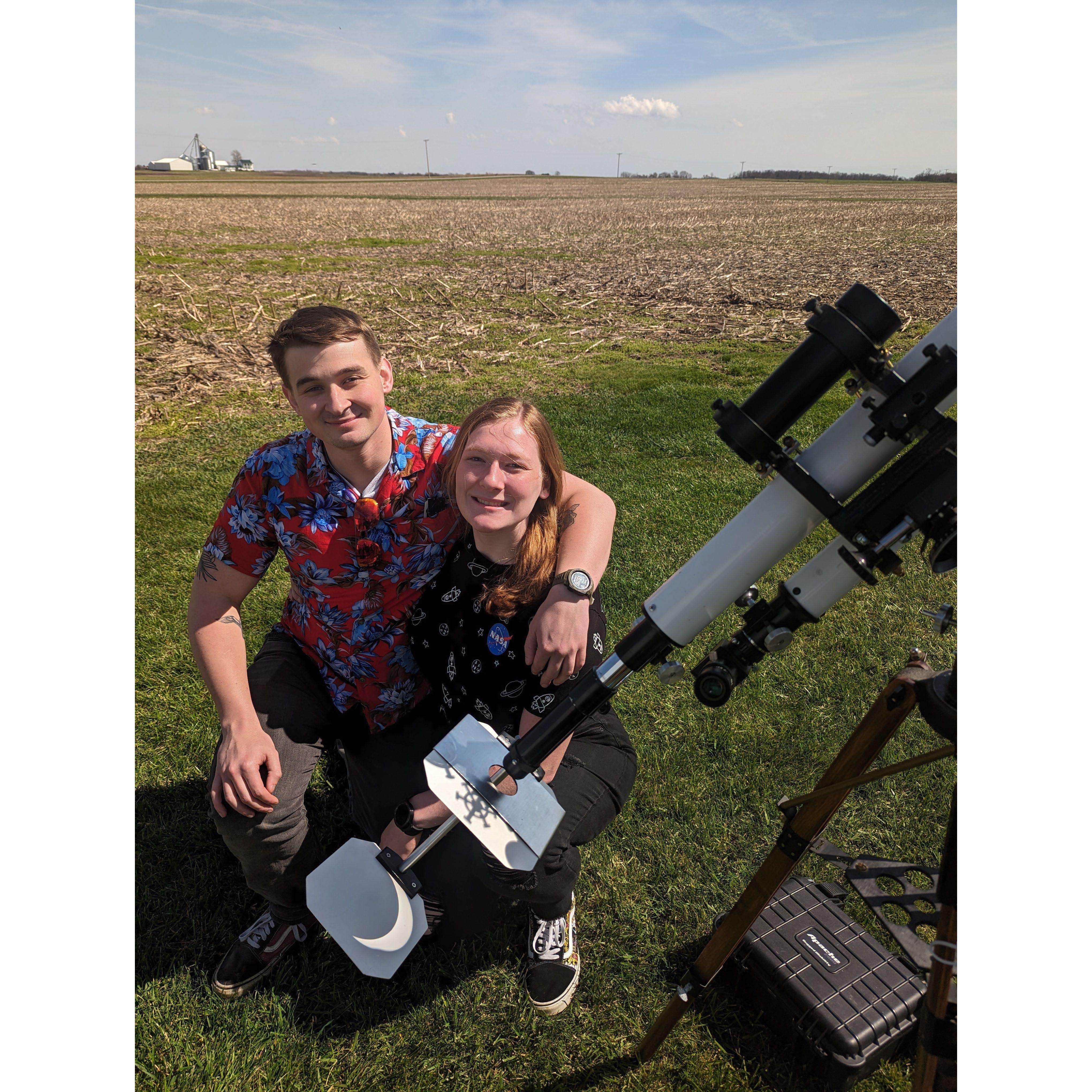 The 2024 Solar Eclipse. Jacob saw Totality for the first time!