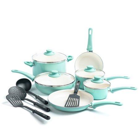 Greenlife Ceramic Non-stick Cookware Set, 14 Piece