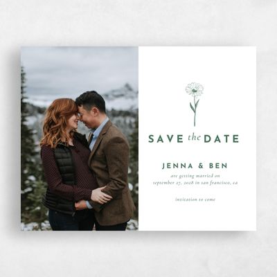 Green Fall Wedding Save the Date - Prins Photo