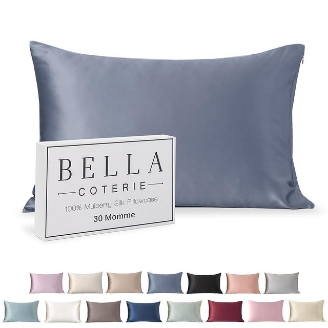 Bella Coterie Luxury Silk Pillowcase for Hair and Skin | 30 Momme | 100% Pure 6A Mulberry Silk | Super Soft | Perfectly Plush [Queen, Cobalt]