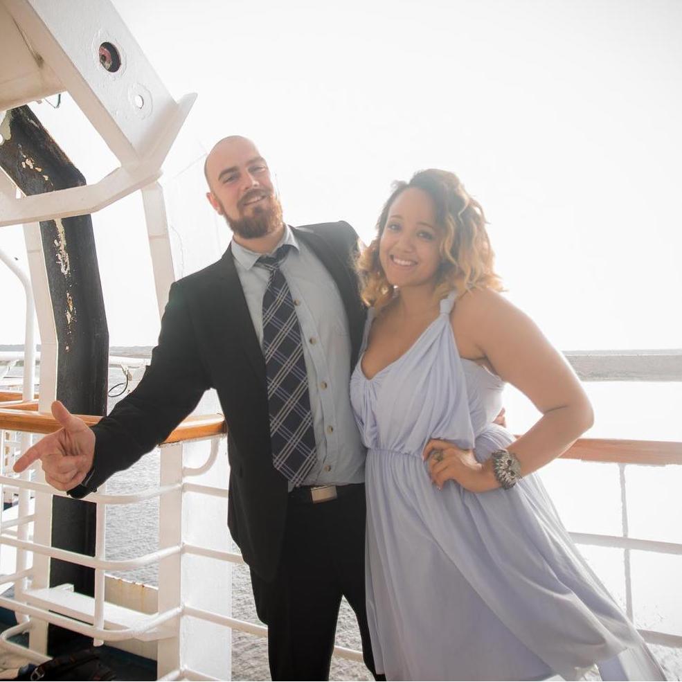 On a cruise to the Bahamas for my cousin Becca's wedding in 2016!