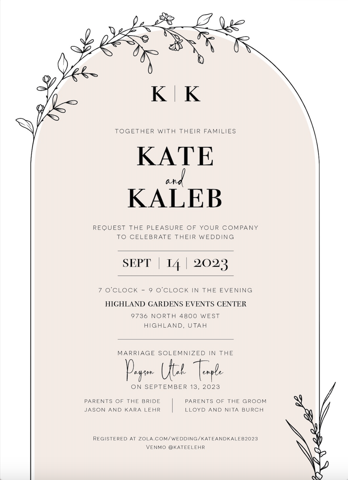 The Wedding Website of Kate Lehr and Kaleb Burch