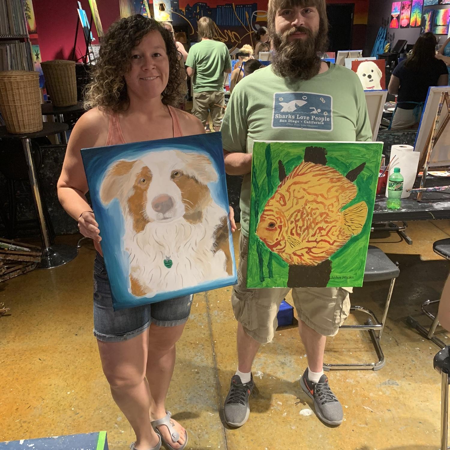 Paint your pets! John was the first and only person to pick a fish, Everyone loved it!