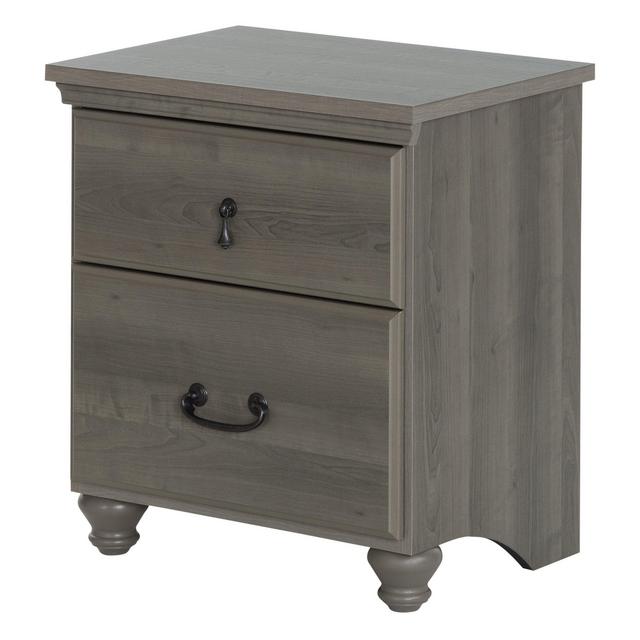 South Shore Noble 2-Drawer Nightstand, Gray Maple