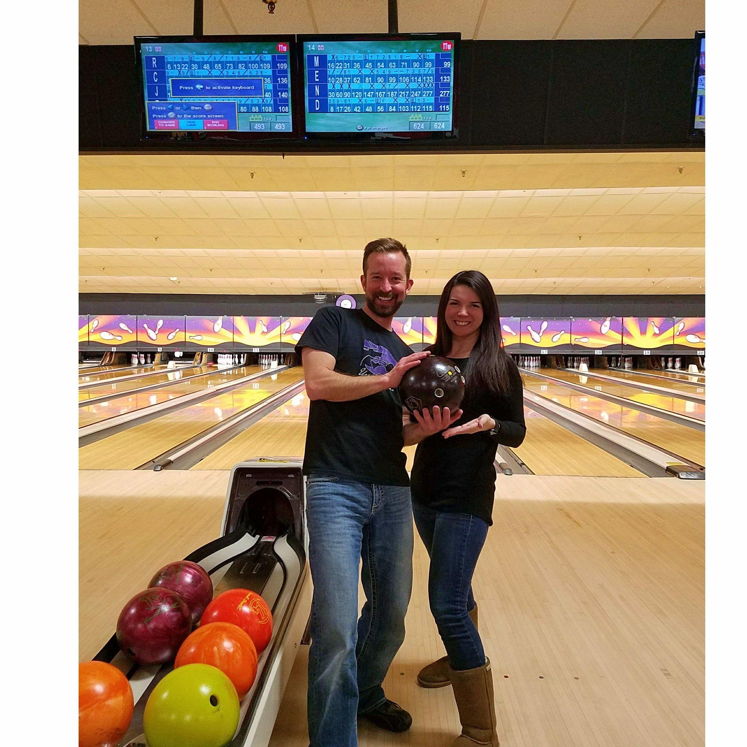 Relishing in Nick's score of 277, a personal best in bowling (March 2018)