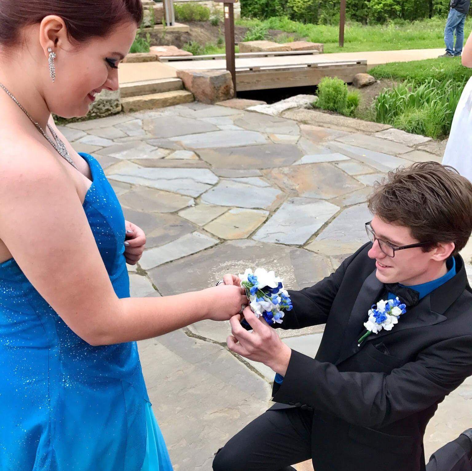 Prom 2017. They went as friends, but started dating the day after!