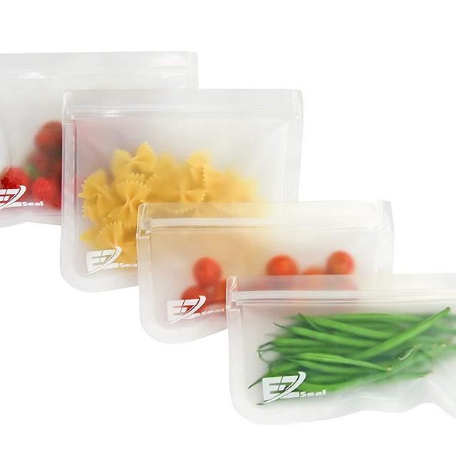 E-Z Seal EXTRA THICK Reusable Storage Bags (5 Pack) ideal for Food snacks, Lunch sandwiches, Make-up, Stationery, Travel Storage, Home organisation and more
