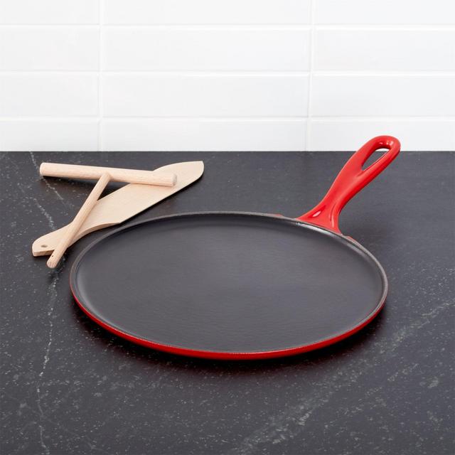 Le Creuset ® Cerise Red Crepe Pan with Rateau and Spatula
