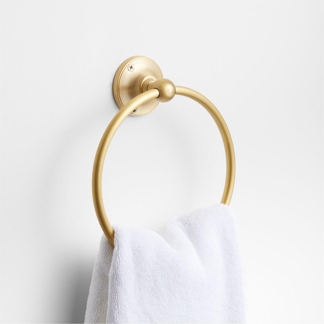 Classic Round Brushed Brass Bathroom Hand Towel Ring