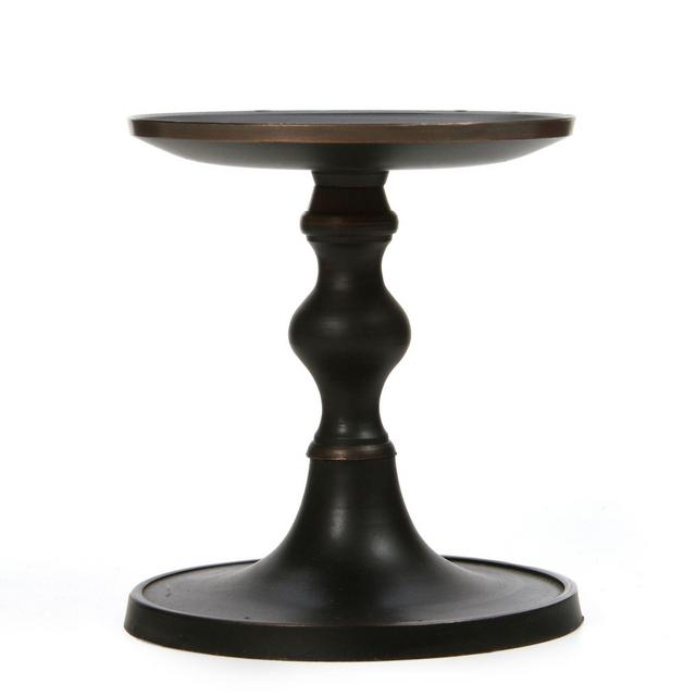 Metal Pillar Candleholder in Antique Bronze