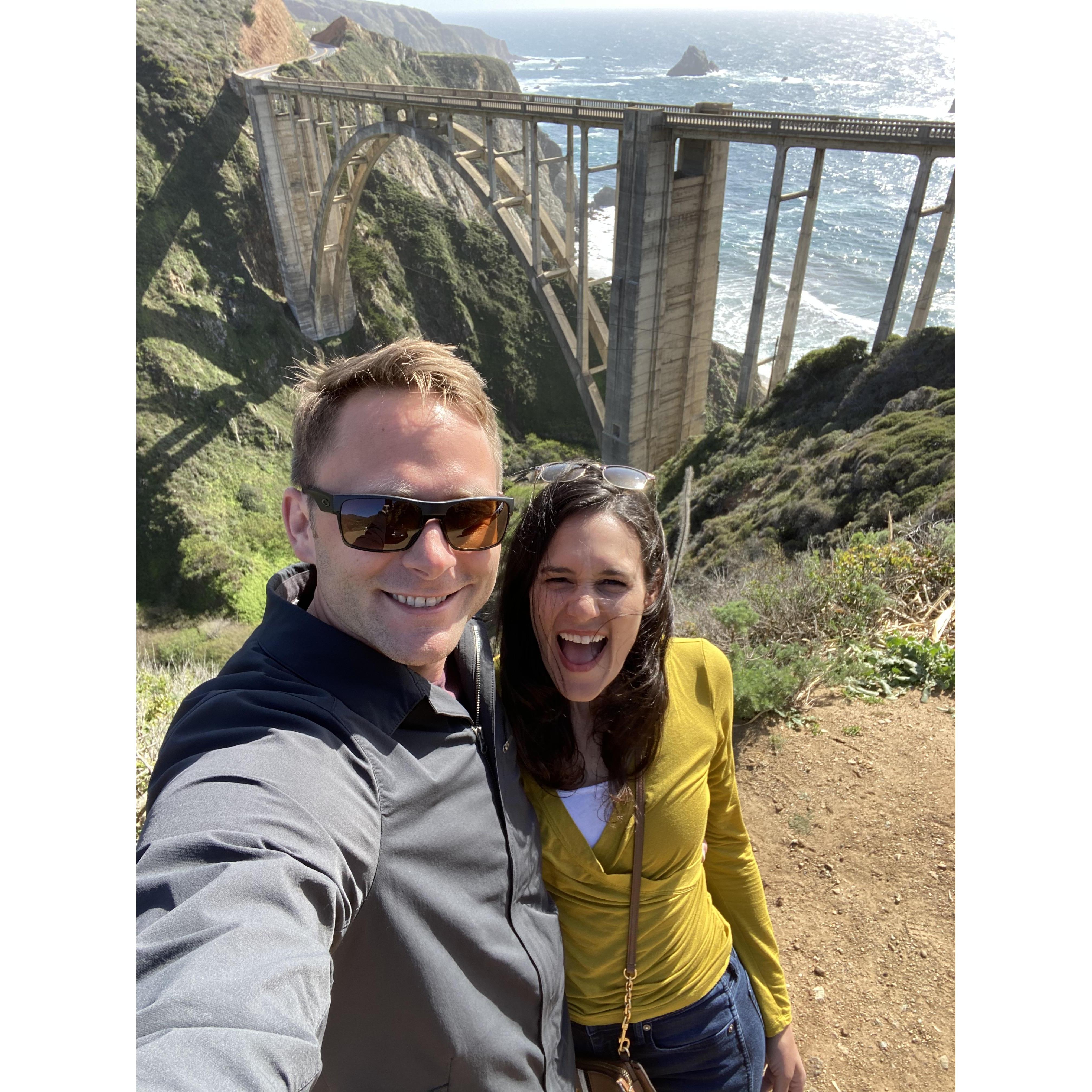 Stopping by the Bixby bridge during our road grip to Carmel-by-the-Sea